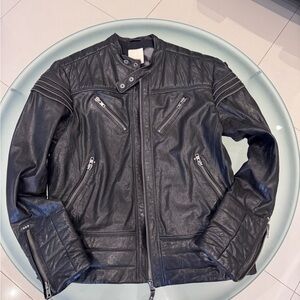 Diesel Black Quilted Leather Jacket